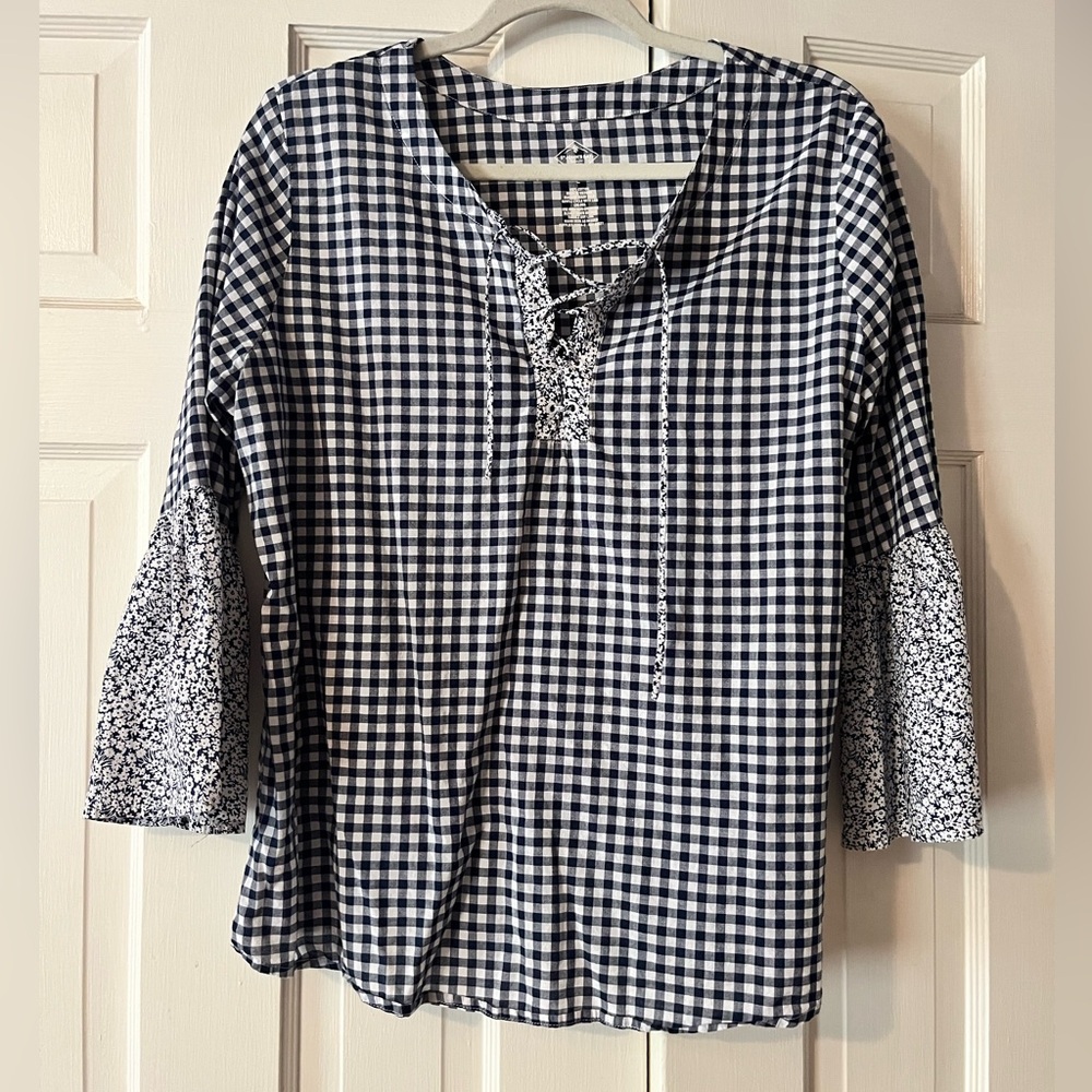 Black/White Gingham Blouse